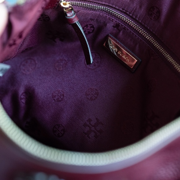 Tory Burch Taylor Leather Satchel Imperial Garnet - Picture 5 of 6